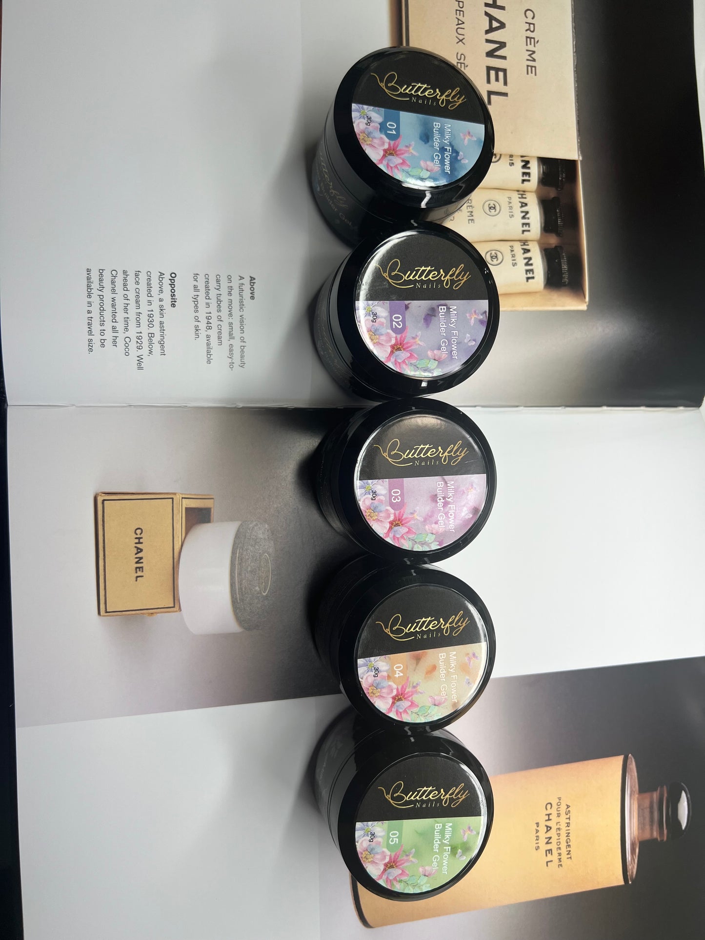 Builder gel milky flower 1,2,3,4,5