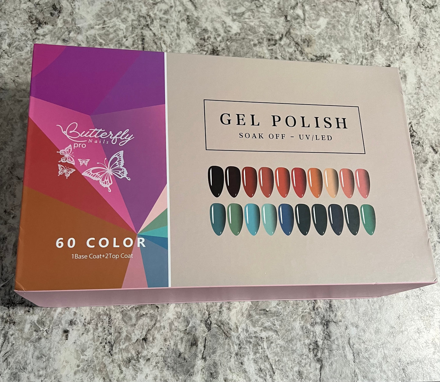 Colección de gel 60 colores incluye , base coat ,top coat , topcoat mate