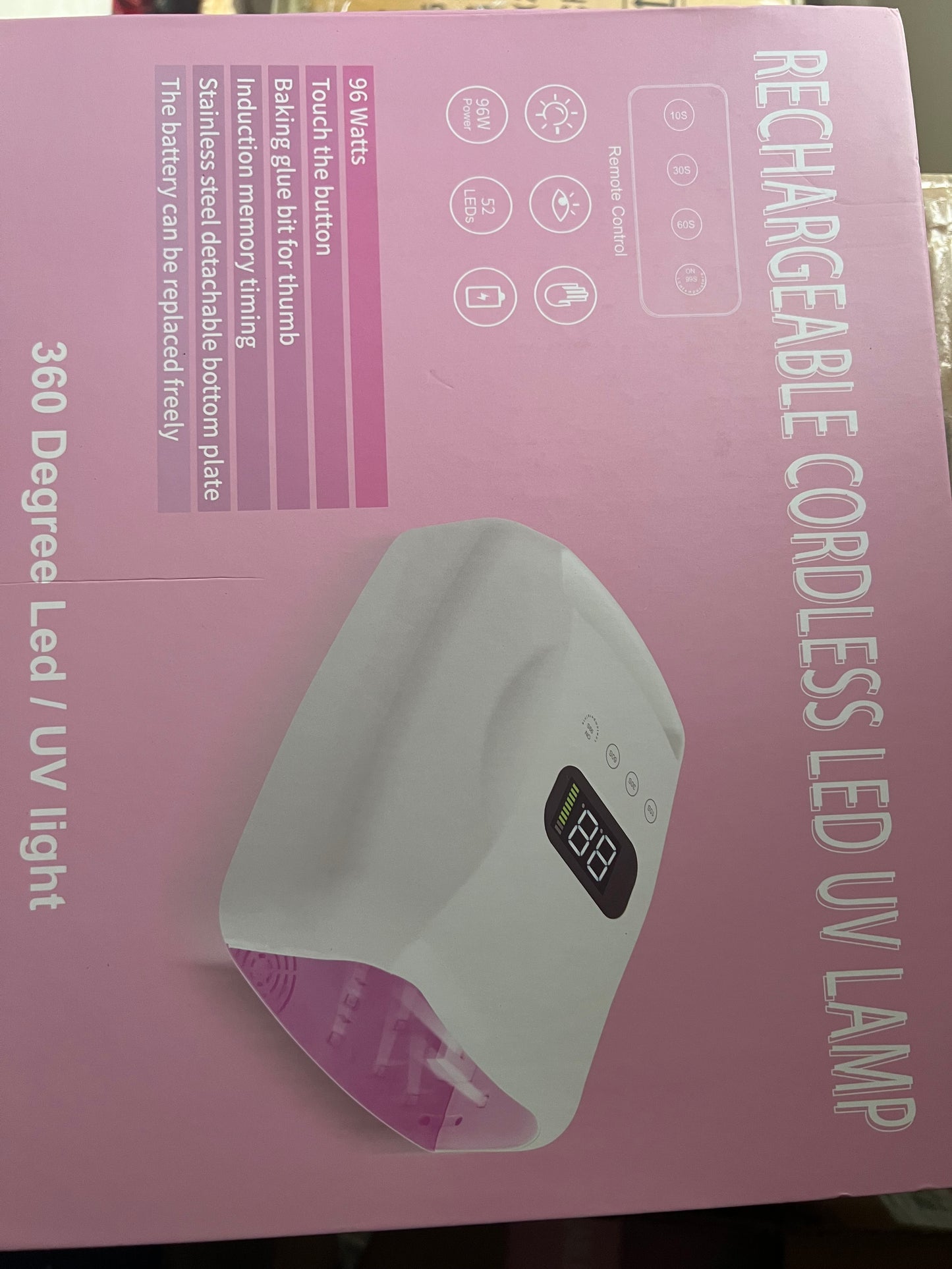 Lámpara de secado de uña led y UV 96 W