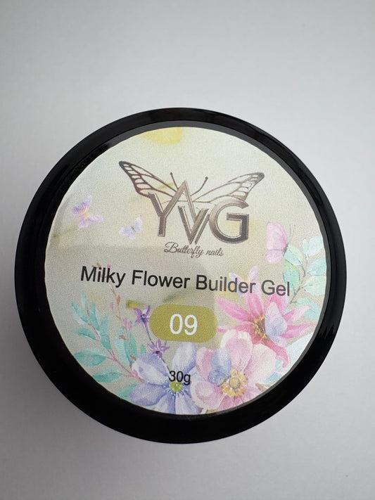 Builder gel milky  flower 09